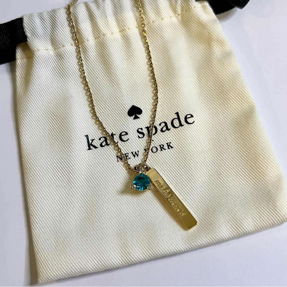 KATE SPADE December Birthstone Crystal Gold Chain Necklace
